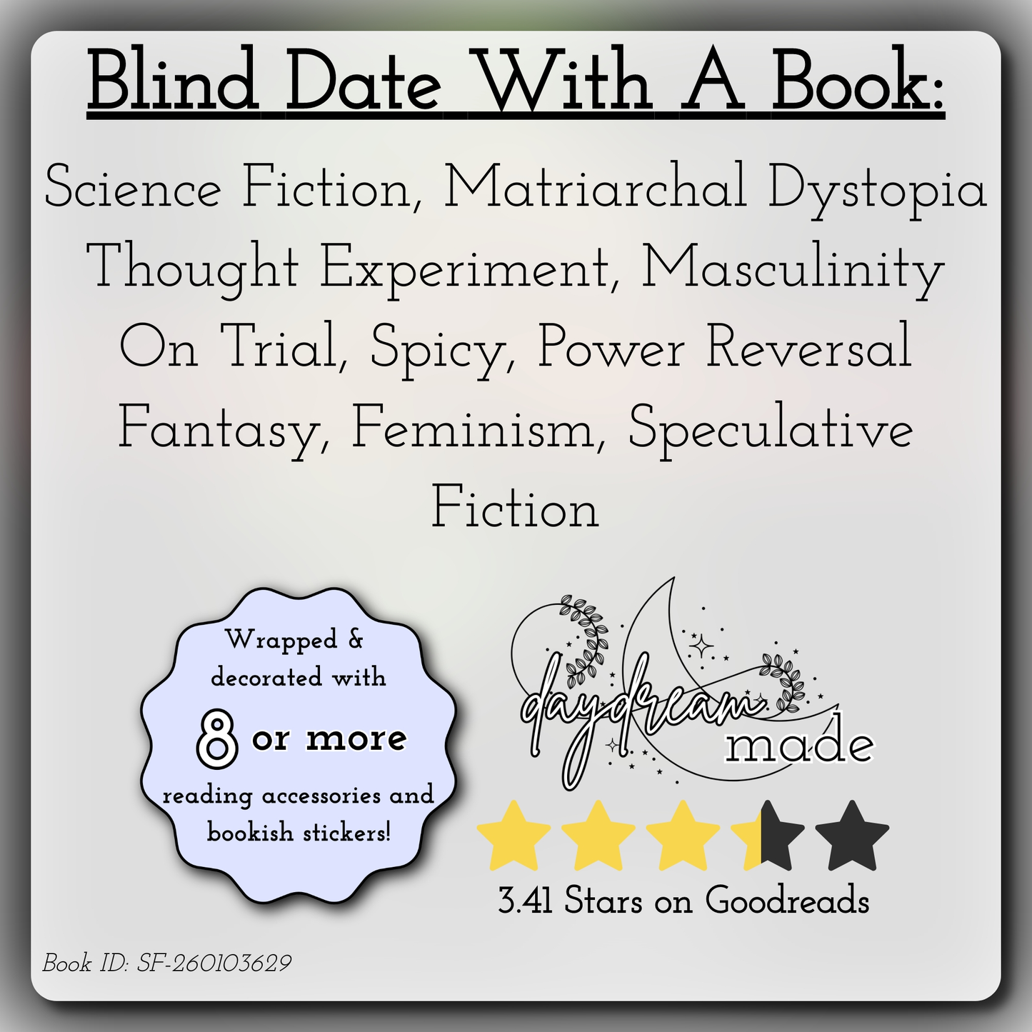 Blind Book: Science Fiction, Matriarchal Dystopia Thought Experiment, Masculinity On Trial, Spicy, Power Reversal Fantasy, Feminism, Speculative Fiction-3629