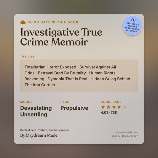 Blind Date With A Book that includes the following themes: Investigative True Crime Memoir, Totalitarian Horror Exposed, Survival Against All Odds, Betrayal Bred By Brutality, Human Rights Reckoning, Dystopia That Is Real, Hidden Gulag Behind The Iron Curtain