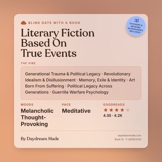 Blind Date With A Book that includes the following themes: Literary Fiction Based On True Events, Generational Trauma & Political Legacy, Revolutionary Idealism & Disillusionment, Memory, Exile & Identity, Art Born From Suffering, Political Legacy Across Generations, Guerrilla Warfare Psychology