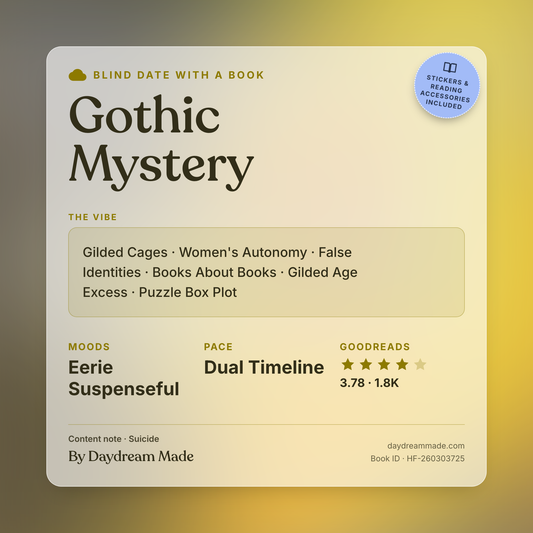 Blind Date With A Book that includes the following themes: Gothic Mystery, Gilded Cages, Women's Autonomy, False Identities, Books About Books, Gilded Age Excess, Puzzle Box Plot