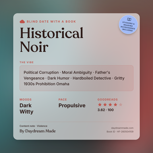 Blind Date With A Book that includes the following themes: Historical Noir, Political Corruption, Moral Ambiguity, Father's Vengeance, Dark Humor, Hardboiled Detective, Gritty 1930s Prohibition Omaha