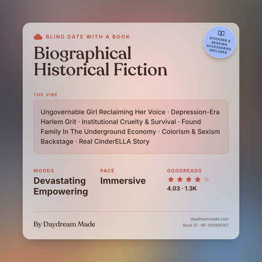 Blind Date With A Book that includes the following themes: Biographical Historical Fiction, Ungovernable Girl Reclaiming Her Voice, Depression-Era Harlem Grit, Institutional Cruelty & Survival, Found Family In The Underground Economy, Colorism & Sexism Backstage, Real CinderELLA Story