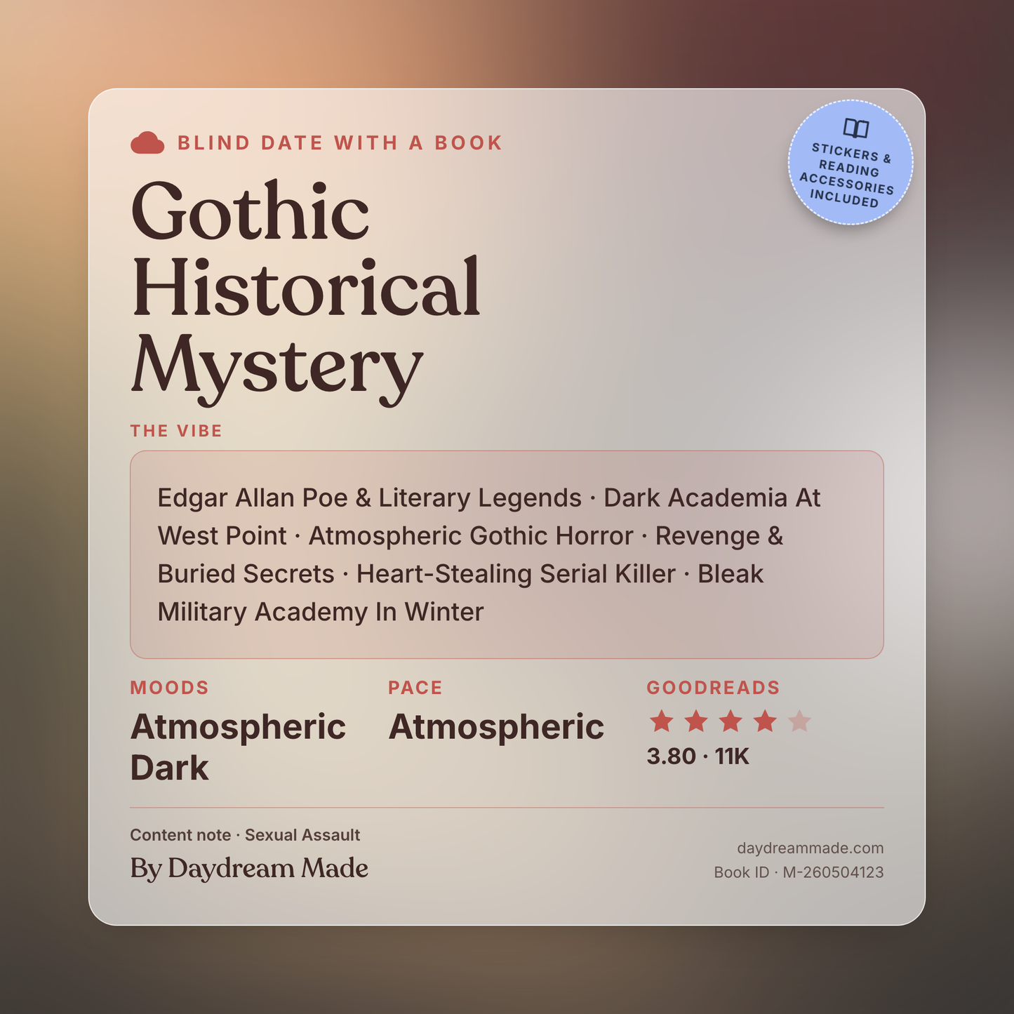Blind Date With A Book that includes the following themes: Gothic Historical Mystery, Edgar Allan Poe & Literary Legends, Dark Academia At West Point, Atmospheric Gothic Horror, Revenge & Buried Secrets, Heart-Stealing Serial Killer, Bleak Military Academy In Winter