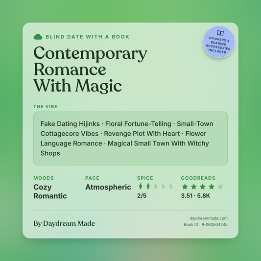 Blind Date With A Book that includes the following themes: Contemporary Romance With Magic, Fake Dating Hijinks, Floral Fortune-Telling, Small-Town Cottagecore Vibes, Revenge Plot With Heart, Flower Language Romance, Magical Small Town With Witchy Shops