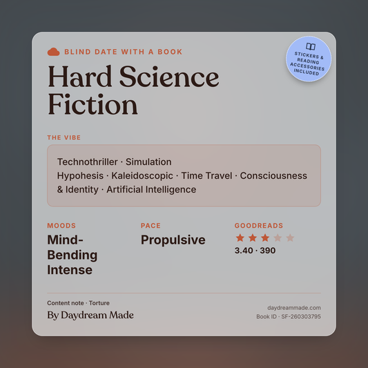 Blind Date With A Book that includes the following themes: Hard Science Fiction, Technothriller, Simulation Hypohesis, Kaleidoscopic, Time Travel, Consciousness & Identity, Artificial Intelligence