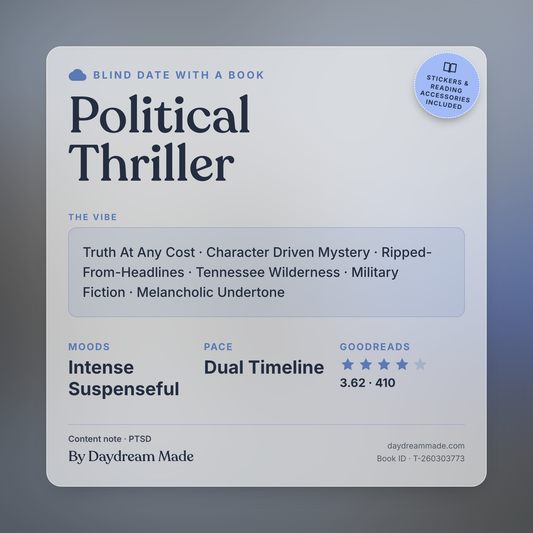 Blind Date With A Book that includes the following themes: Political Thriller, Truth At Any Cost, Character Driven Mystery, Ripped-From-Headlines, Tennessee Wilderness, Military Fiction, Melancholic Undertone