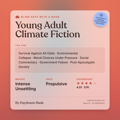 Blind Date With A Book that includes the following themes: Young Adult Climate Fiction, Survival Against All Odds, Environmental Collapse, Moral Choices Under Pressure, Social Commentary, Government Failure, Post-Apocalyptic Society