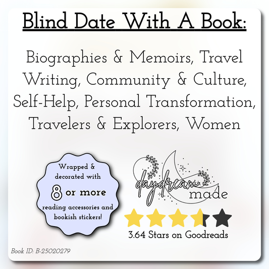 Blind Date With A Book that includes the following themes: Biographies & Memoirs, Travel Writing, Community & Culture, Self-Help, Personal Transformation, Travelers & Explorers, Women