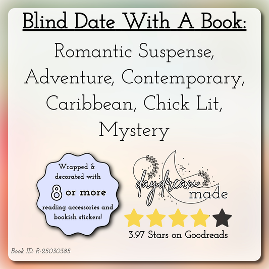 Blind Date With A Book that includes the following themes: Romantic Suspense, Adventure, Contemporary, Caribbean, Chick Lit, Mystery