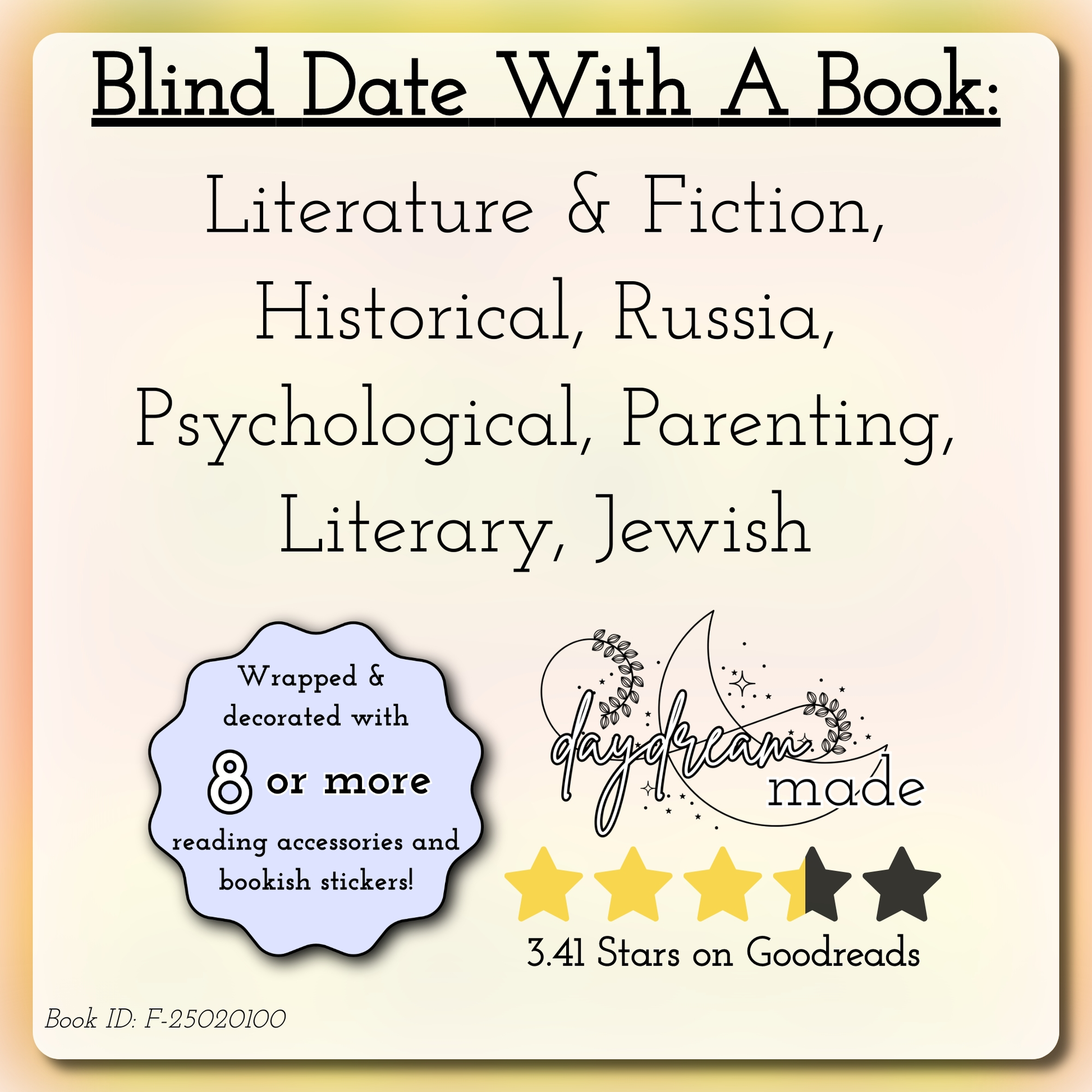 Blind Date With A Book that includes the following themes: Literature & Fiction, Historical, Russia, Psychological, Parenting, Literary, Jewish