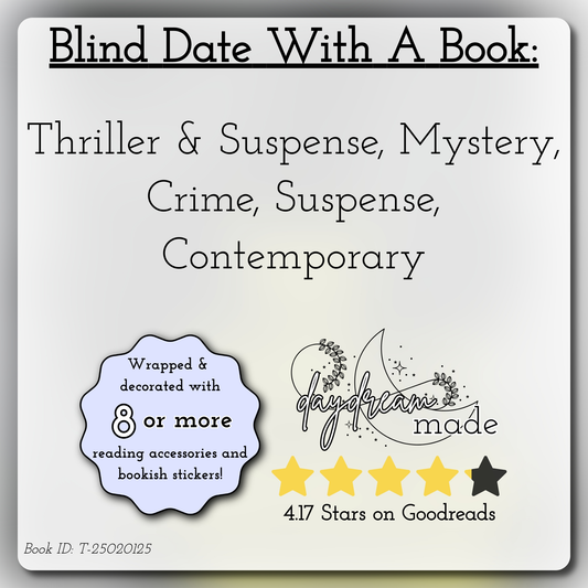 Blind Date With A Book that includes the following themes: Thriller & Suspense, Mystery, Crime, Suspense, Contemporary